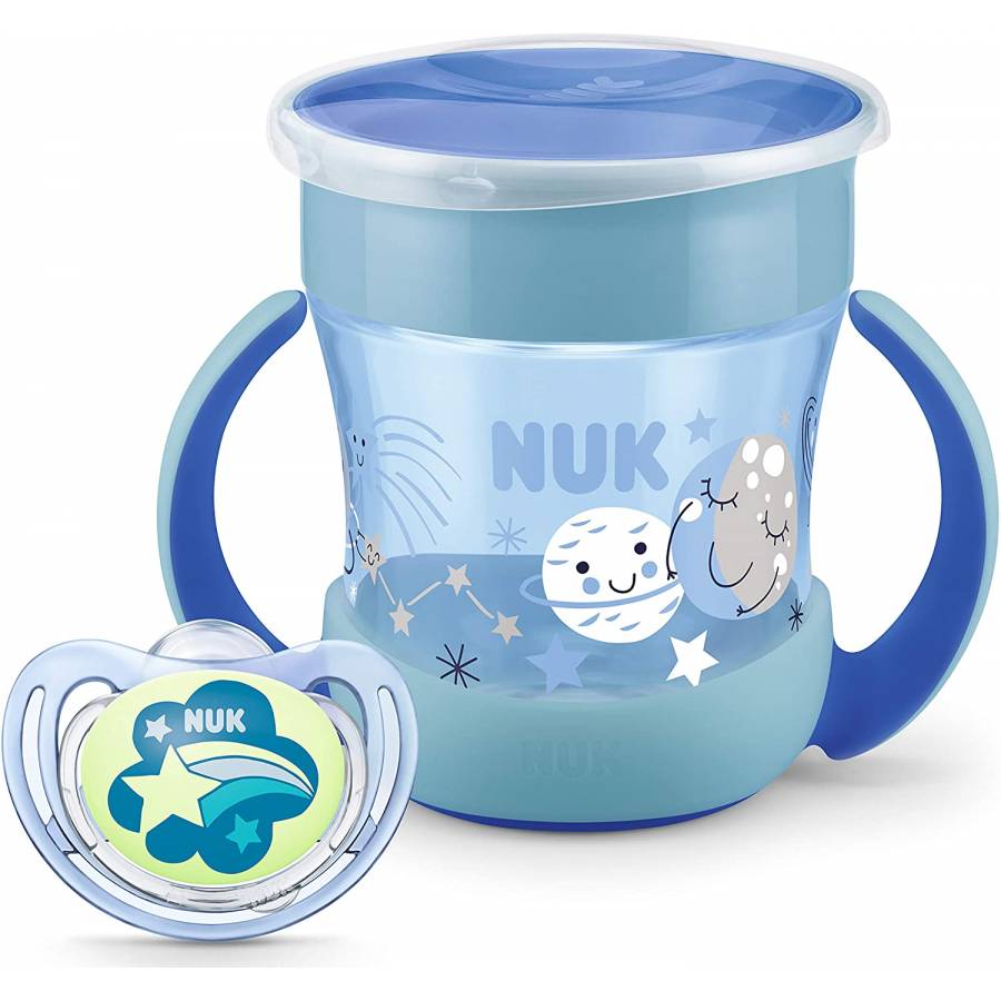 Mini Learning Cup + Night Soother 6-18months Nuk 160ml Blue