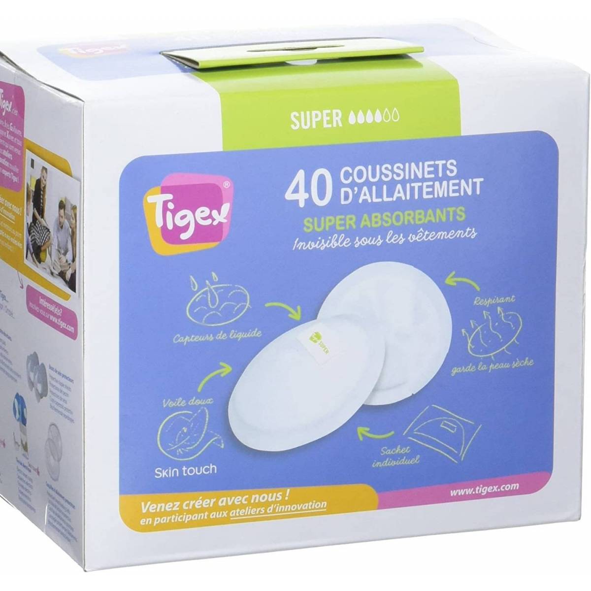 40 Super Absorbent Breast Pads Tigex