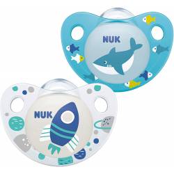 Chupetes NUK trendline 6-18 meses Rocket & Shark