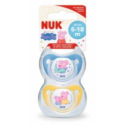 Nuk Trendline Silicone Pacifiers 6-18 months Peppa Pig Blue & yellow