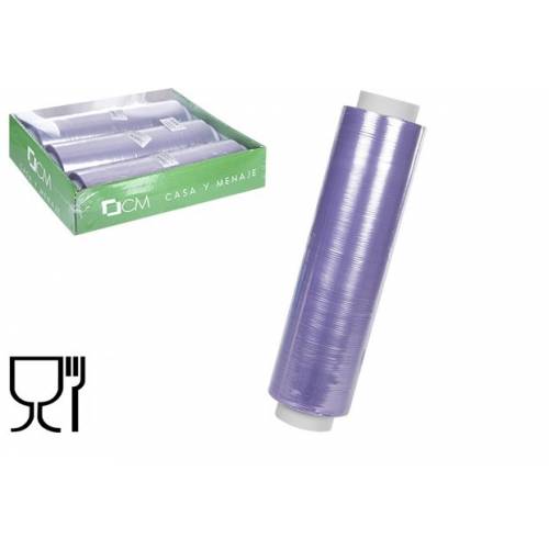 Roll of transparent stretch film for food