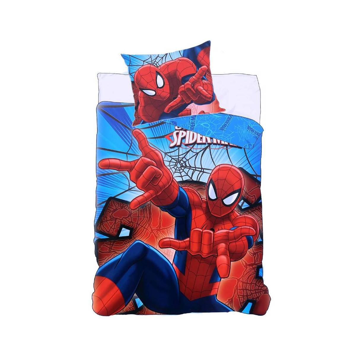 Spider-Man - Housse de couette enfant + Taie d'oreiller 155 x 200 cm