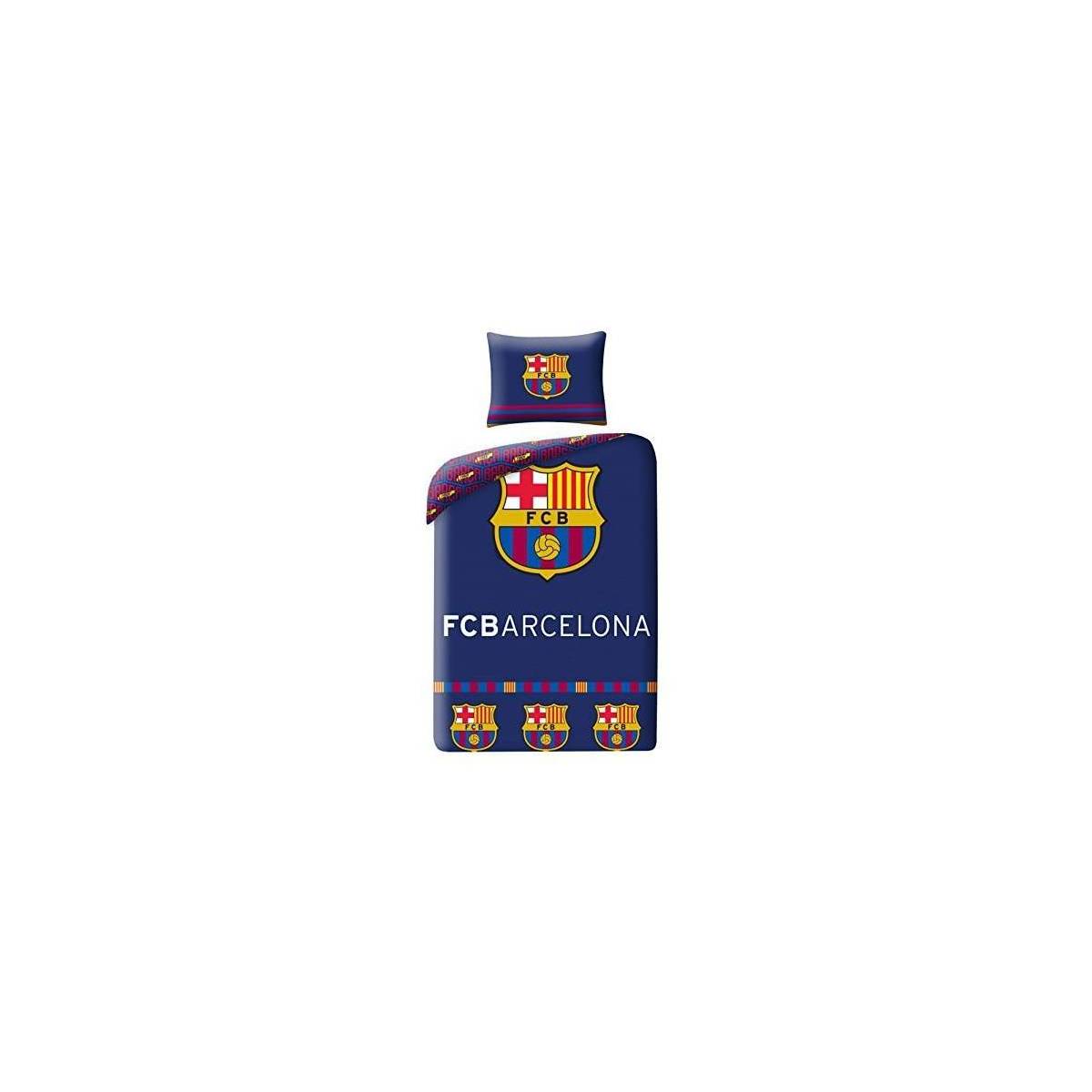 Housse de Couette FC Barcelone + Taie d'Oreiller 140 x 200 cm
