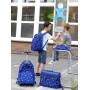Olivier Strelli Boy's blue satchel 40 cm + reflective yellow bag cover