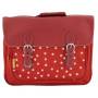 Olivier Strelli girl's red satchel 40 cm + reflective yellow bag cover