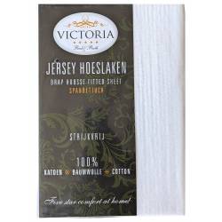 Drap Housse 100 % coton Victoria 2 places 140 x 200 / 220 cm Blanc