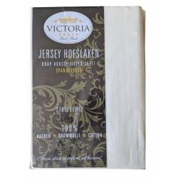 Fitted sheet 100% cotton Victoria 2 places 140 x 200 / 220 cm cream