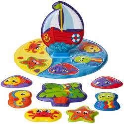 TIGEX Puzzle jouets de bain L’île Flottante 10 mois +