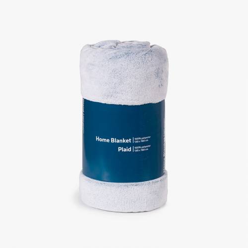 Plaid Polaire 130 x 160 cm 100% polyester bleu clair