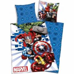Housse de couette 140 x 200 cm Marvel Avengers + Taie d'oreiller
