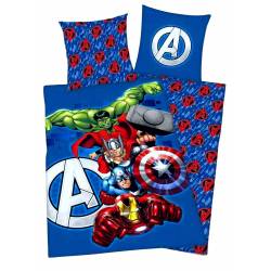 Funda nórdica Marvel Avengers 140 x 200 cm + Funda de almohada azul marino