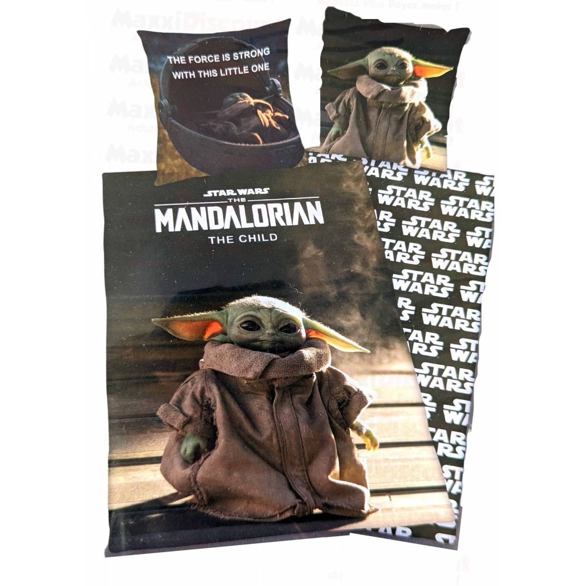 Housse de couette The Mandalorian the child 140x200 cm + Taie d'oreiller noir