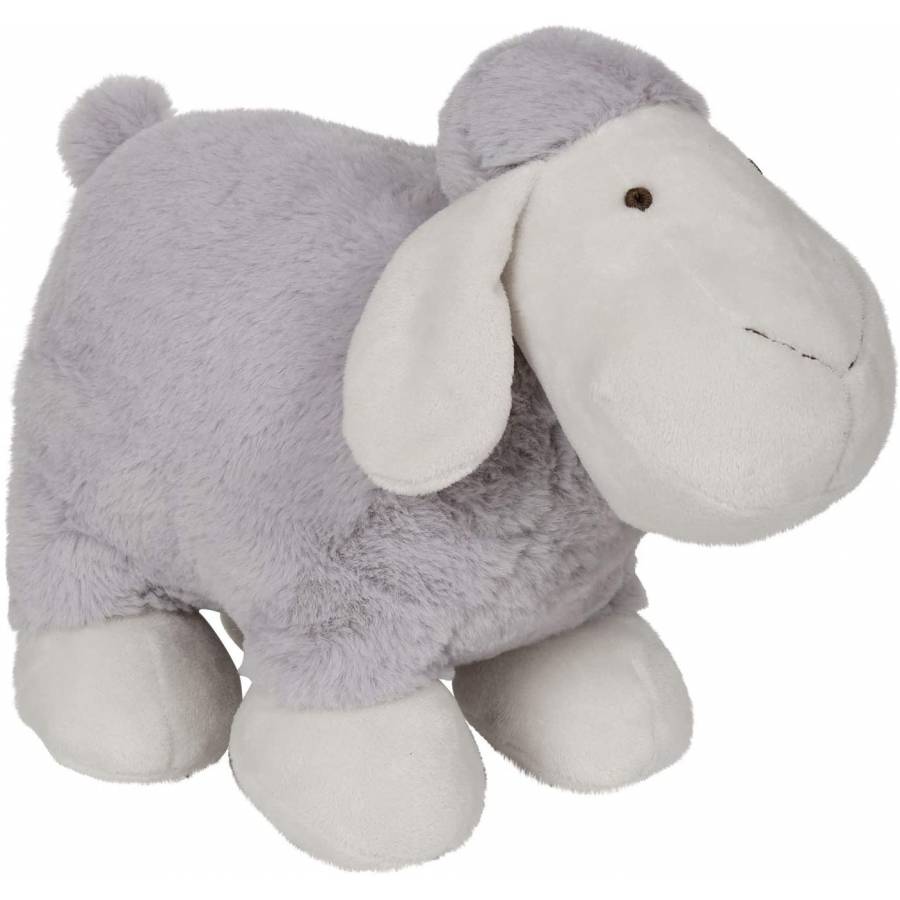 Peluche - Doudou mouton gris en train de dormir - Boiseline