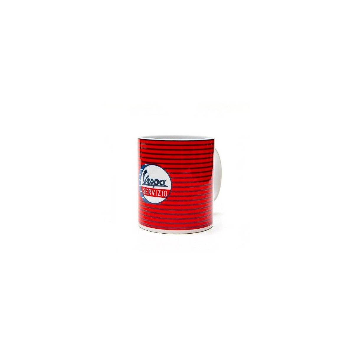 Becher Vespa Servizio Keramik 33 ml roter Streifen