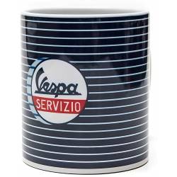 Taza Vespa Servizio cerámica 33 ml raya azul