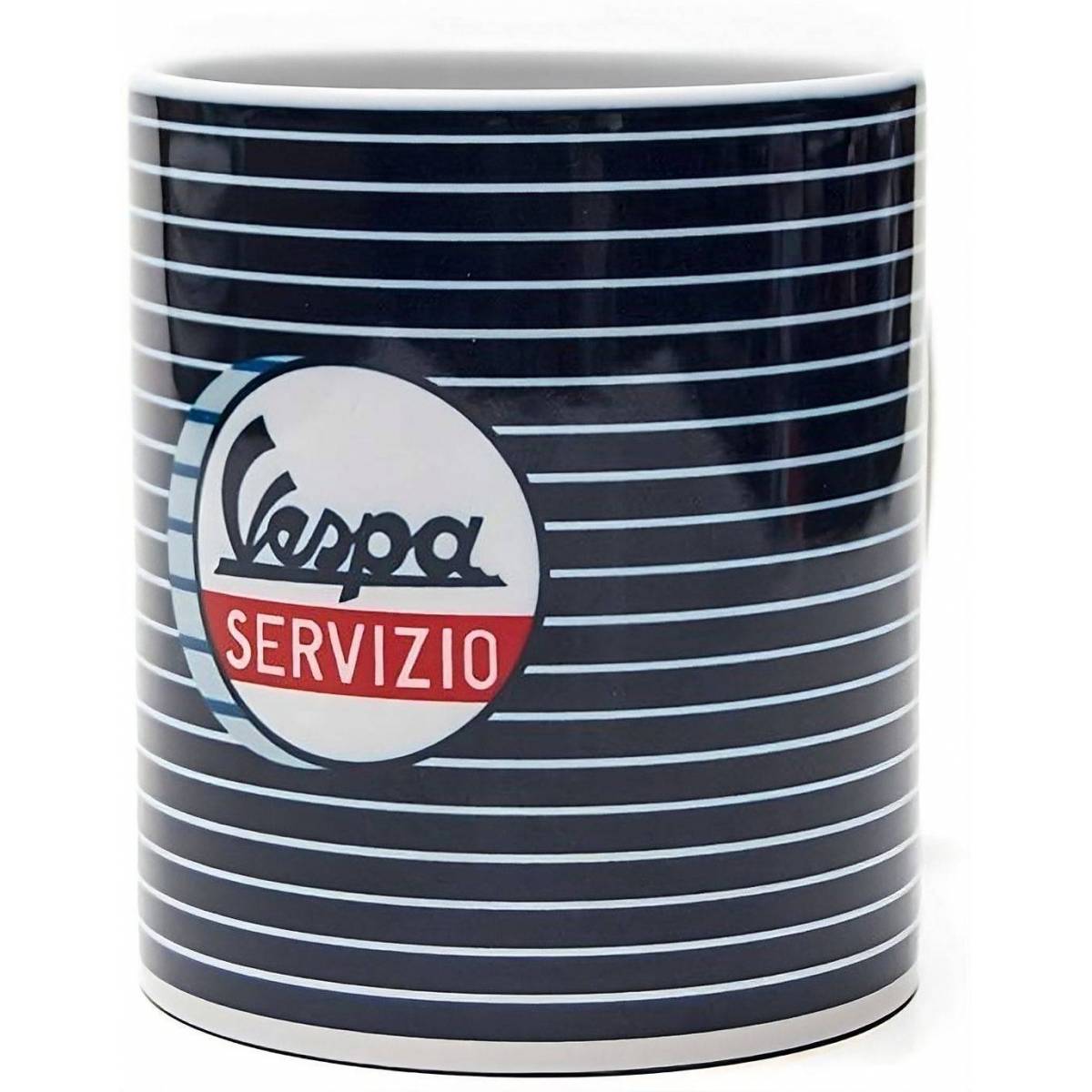 Becher Vespa Servizio Keramik 33 ml blauer Streifen