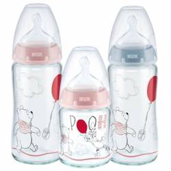 Nuk Winnie Glass Baby Bottle Kit 0-6 Months First Choice+