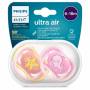 Sucettes Avent Ultra Air Baleine Etoile Rose 6-18 mois