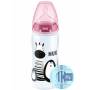 NUK First Choice+ Baby Bottles Penguin Panda Zebra 300ml 6-18 months