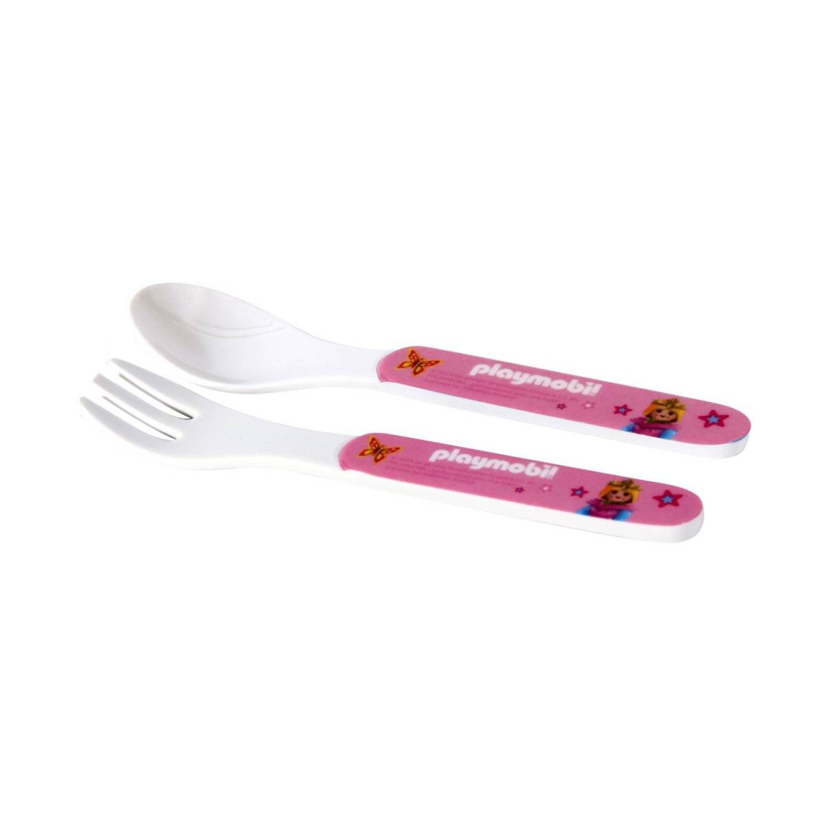 Cuillère et fourchette Playmobil - rose