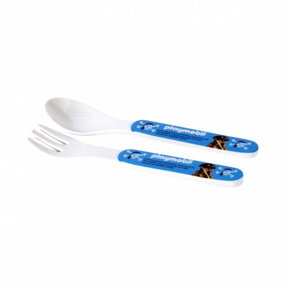 Cuillère et fourchette Playmobil - bleu