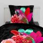 Bettbezug Blumen und Papagei Perro Pink 140 x 200 cm schwarz