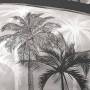 Housse de couette Palmiers Malibu 200 x 200 cm gris et noir