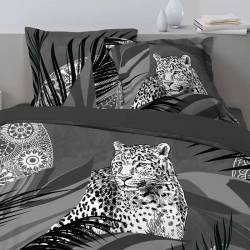 Leopard Tijuana Bettbezug 200 x 200 cm Schwarz