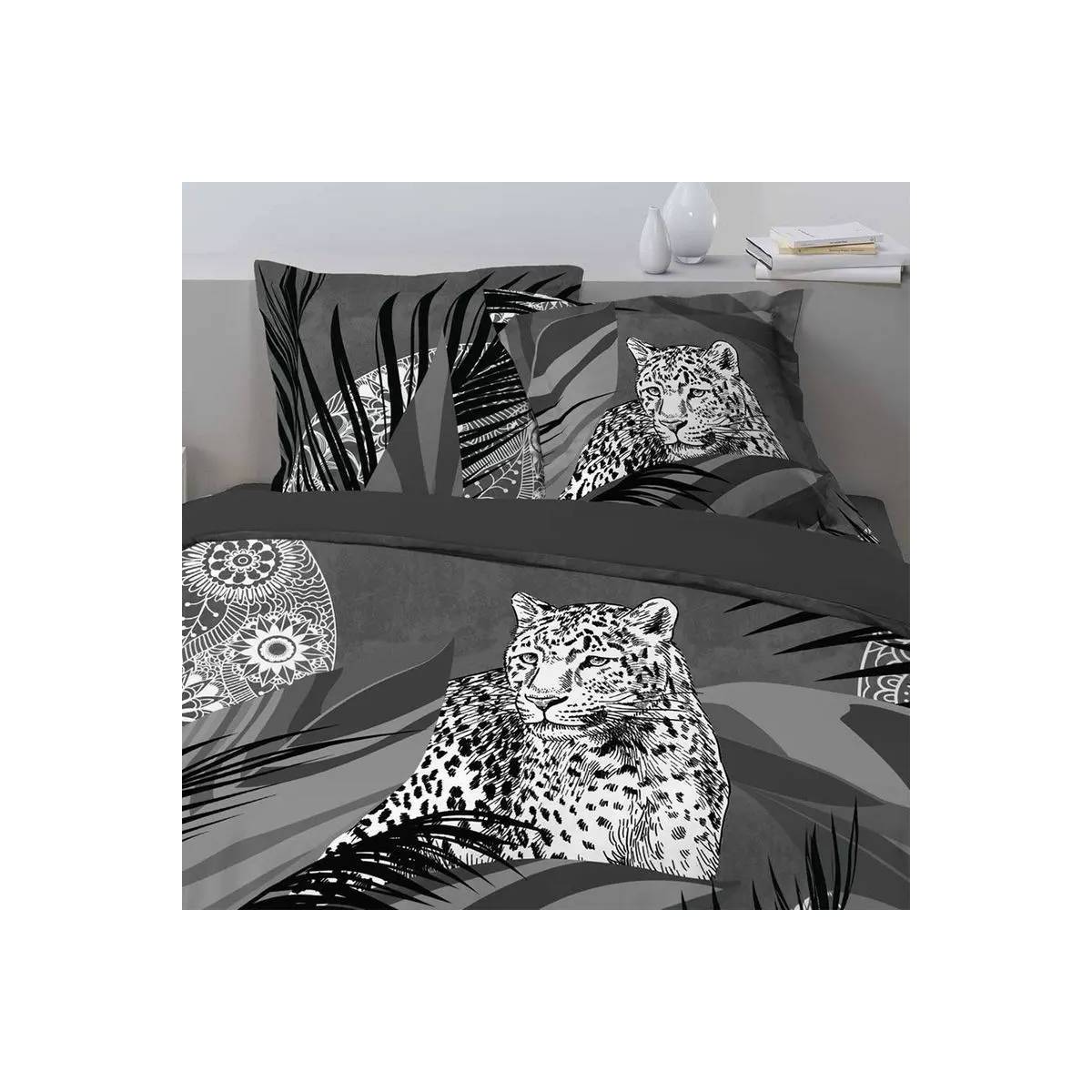 Housse de couette Leopard Tijuana 200 x 200 cm Noir