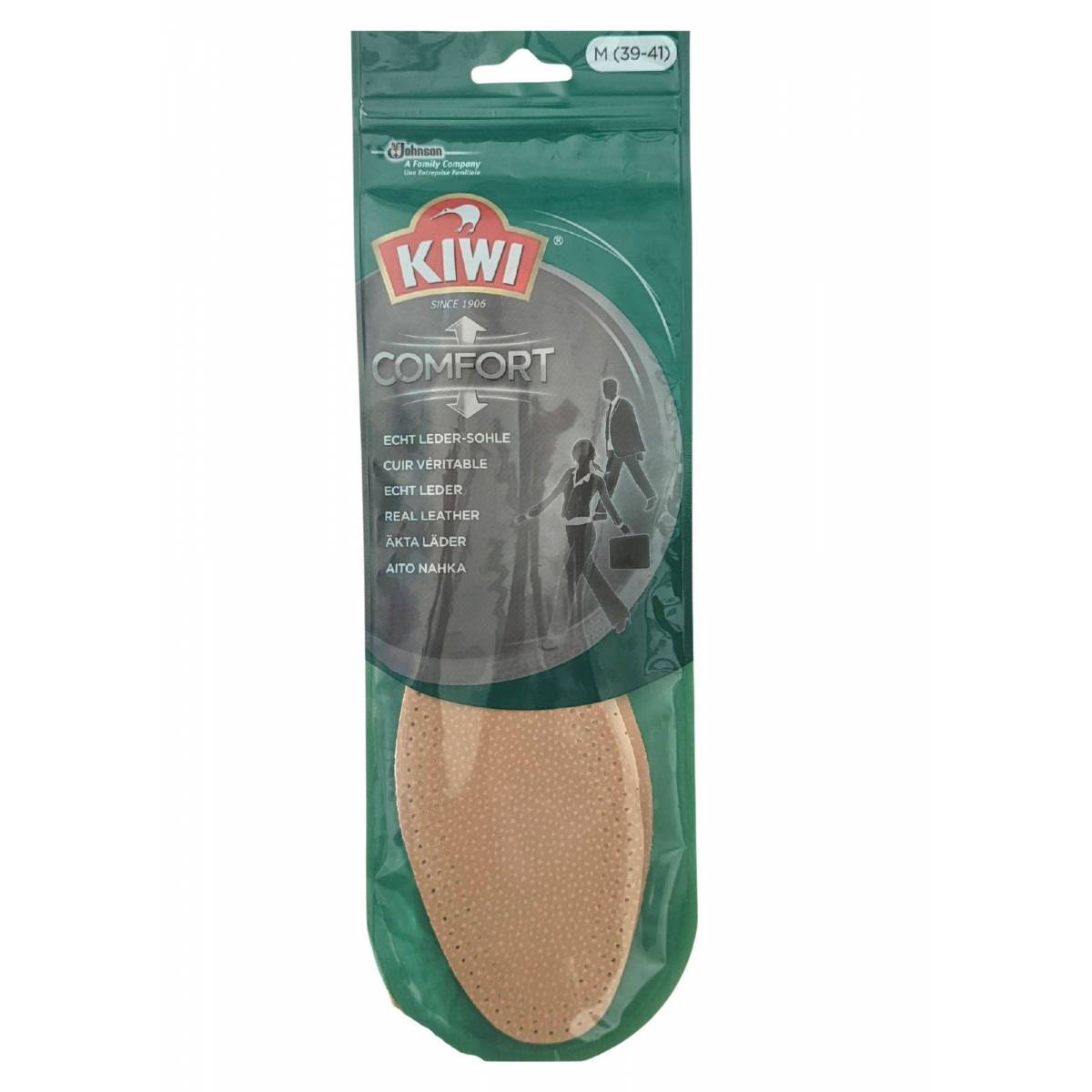 Paire de Semelles en cuir véritable Kiwi Comfort Taille M 39-41