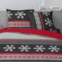 Flocon Megève Bettbezug 240 x 220 cm schwarz und rot