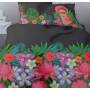 Bettbezug Blumen und Blätter Carmen 260 x 240 cm schwarz
