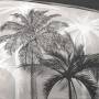 Bettbezug Palmen Malibu Flanell 260 x 240 cm grau und schwarz