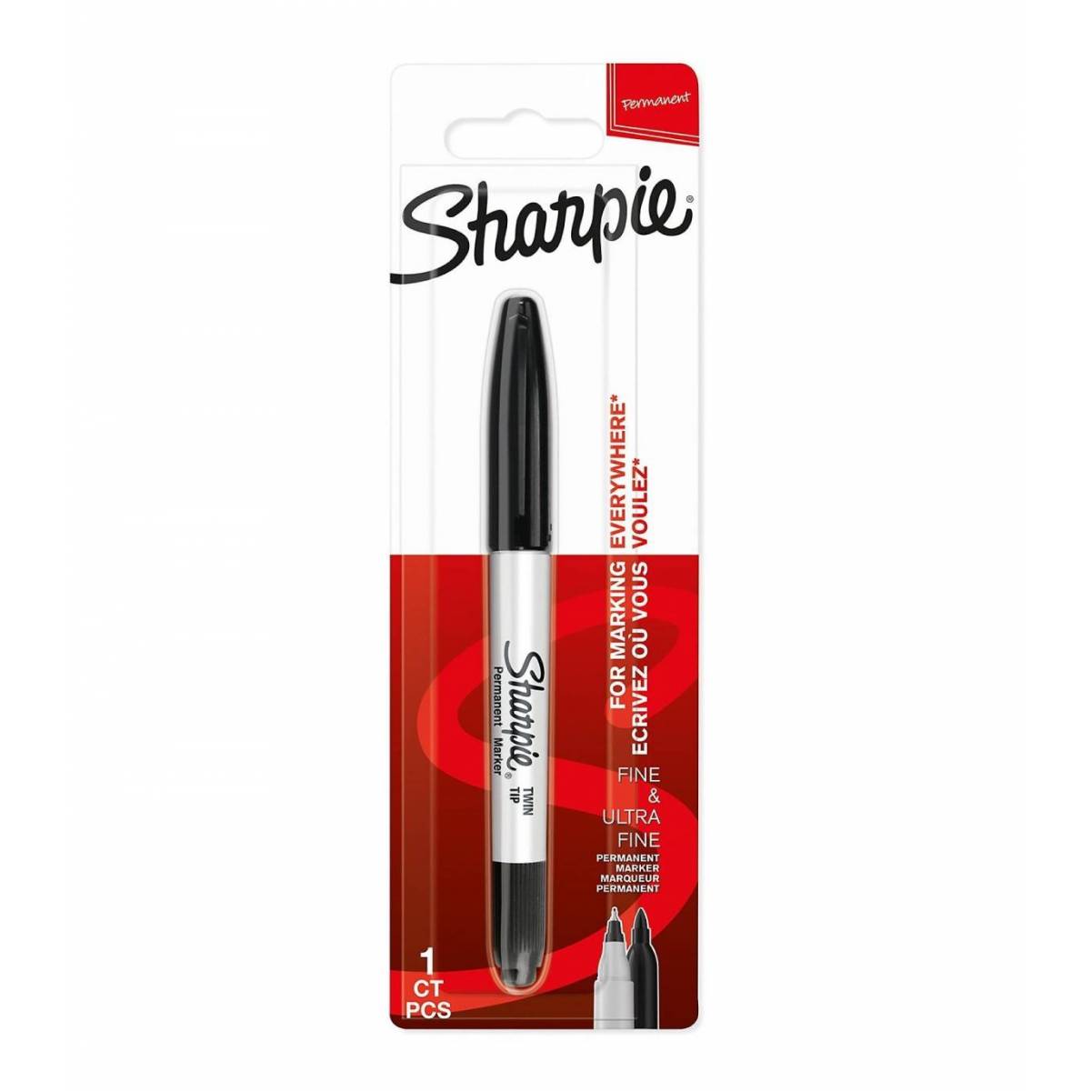 Sharpie Twin Tip Black Permanent Marker