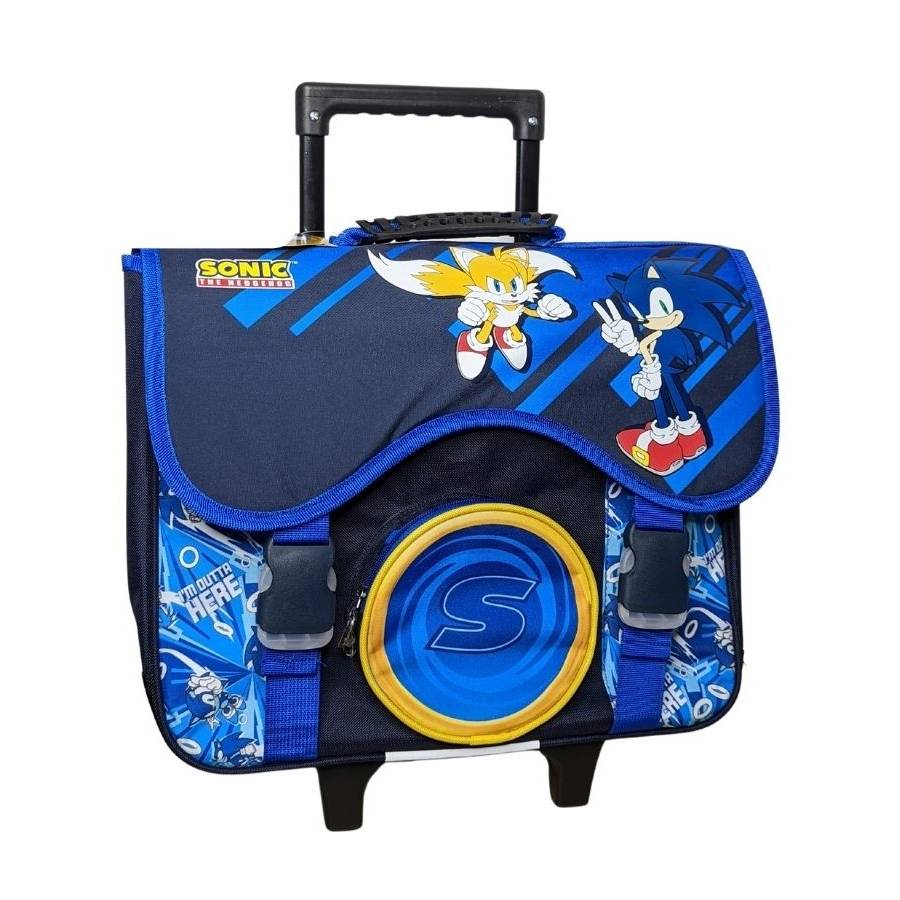 Borsa scuola con ruote Sonic the blue hedgehog 41 cm 2 scomparti