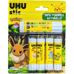 Lot de bâtons de colle UHU Pokémon 4 x 8.2g + 21g