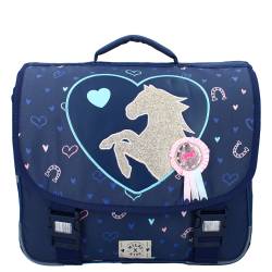 Cartable fille cheval Milky Kiss Perfect Ride Marine 38cm