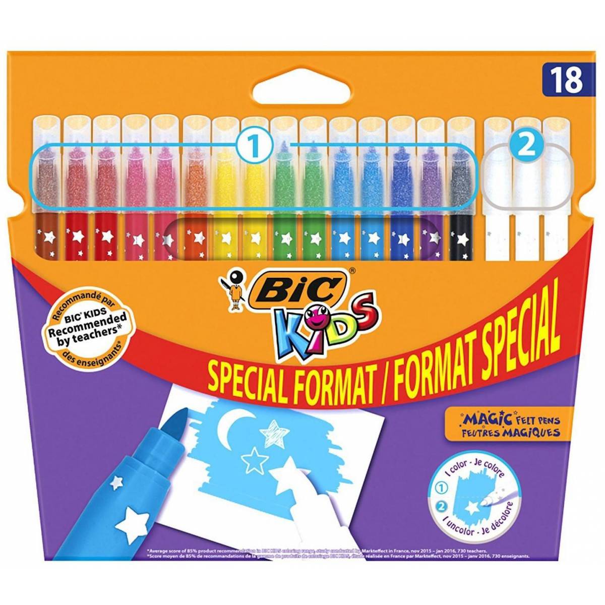 18 feutres de coloriage magiques BIC KIDS pas cher