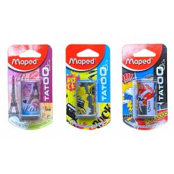 Maped - Taille Crayon Tatoo avec Réservoir 1 Trou - 3 Modèles