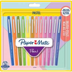 Set mit 12 pastellfarbenen Paper Mate Flair Filzstiften