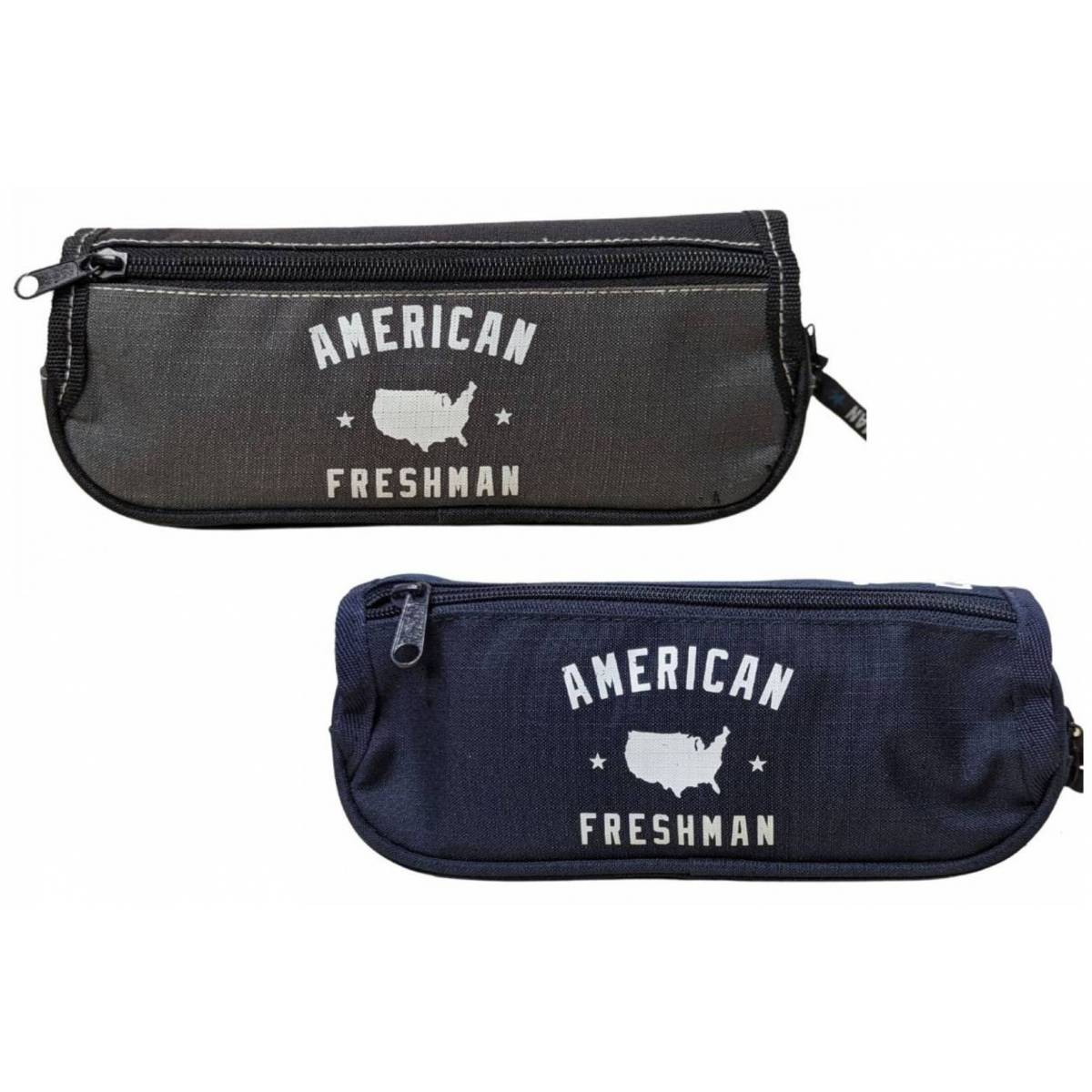 American Freshman - Trousse à rabat grise et bleu - 1 Compartiment