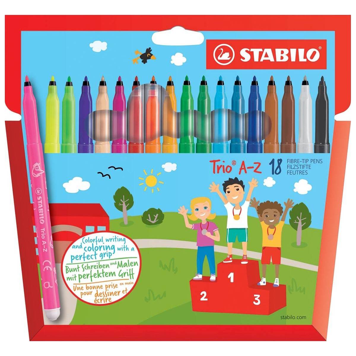 18 Stabilo Trio A-Z colored markers
