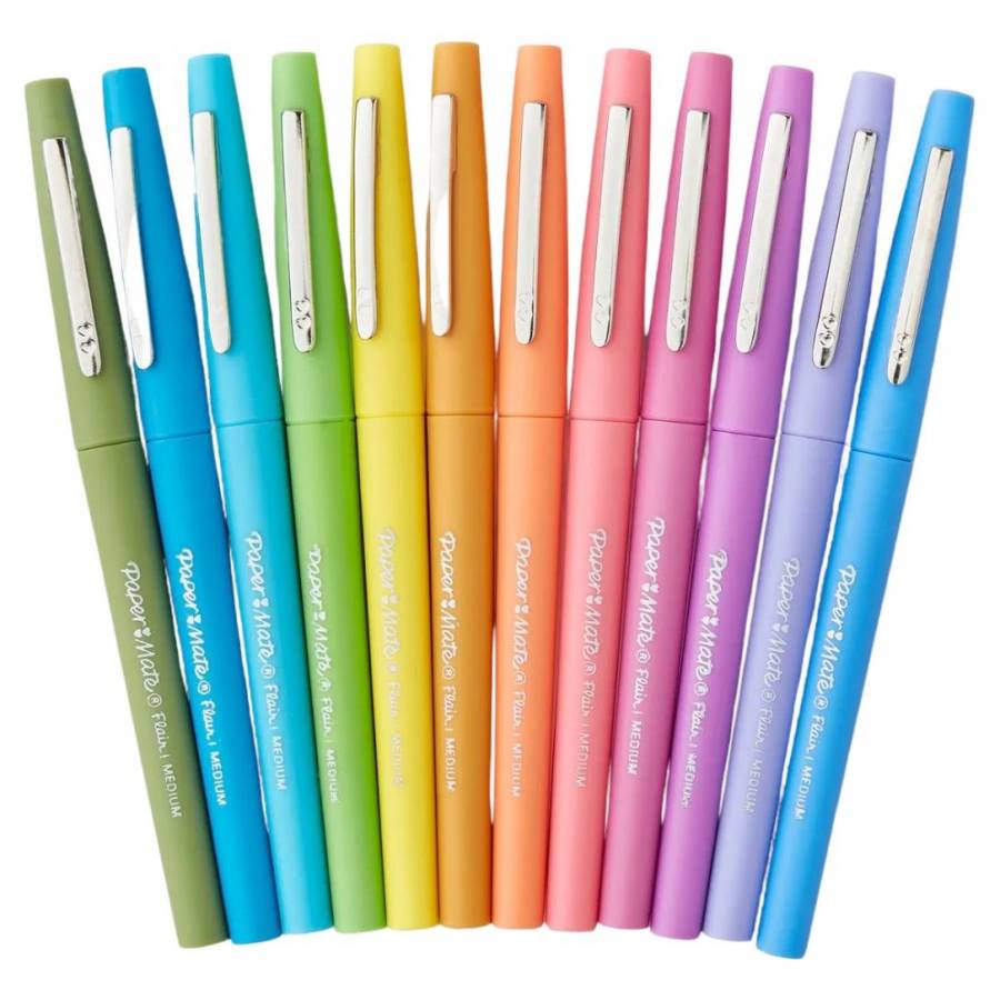 Stylo-feutre Papermate Flair - pointe moyenne - coloris pastel - par 12