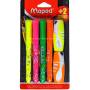 4 fluorescent highlighters + 2 mini Maped