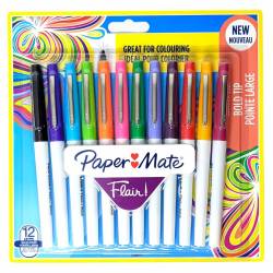 Pack of 12 Paper Mate Flair Broad Tip Felt Pens