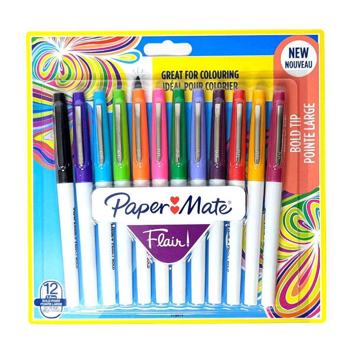 Pack of 12 Paper Mate Flair Broad Tip Felt Pens