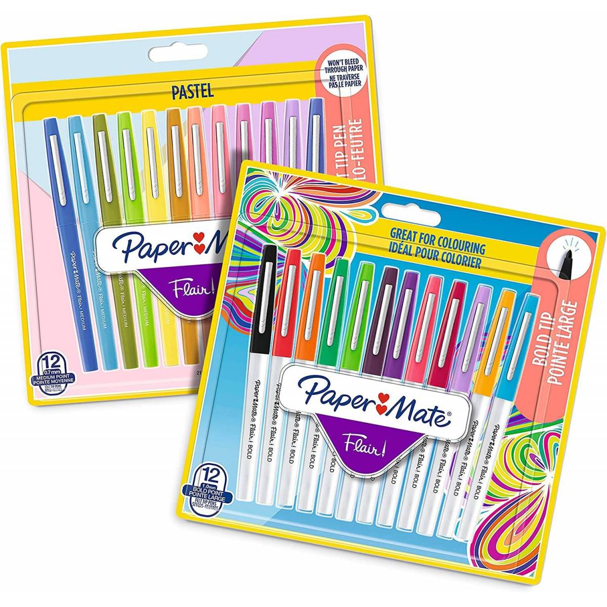 PAPERMATE - PAPERMATE Blister de 6 stylos feutres Flair. Coloris Pastel  assortis disponible chez PALAPA - PLEINCIEL LISIEUX