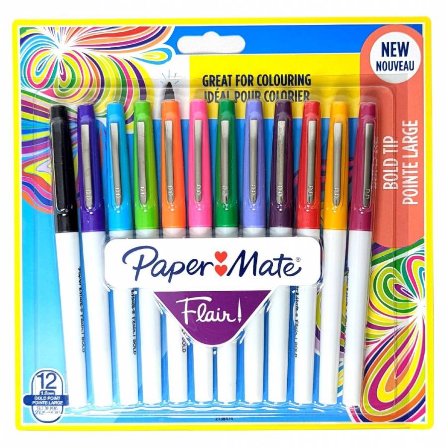 Pack de 24 stylo feutre Paper Mate Flair Lumineux & Pastel