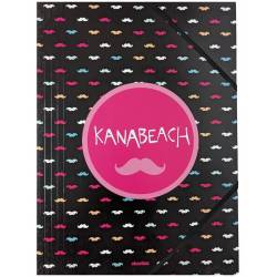 A4 flap folder KanaBeach mustache black