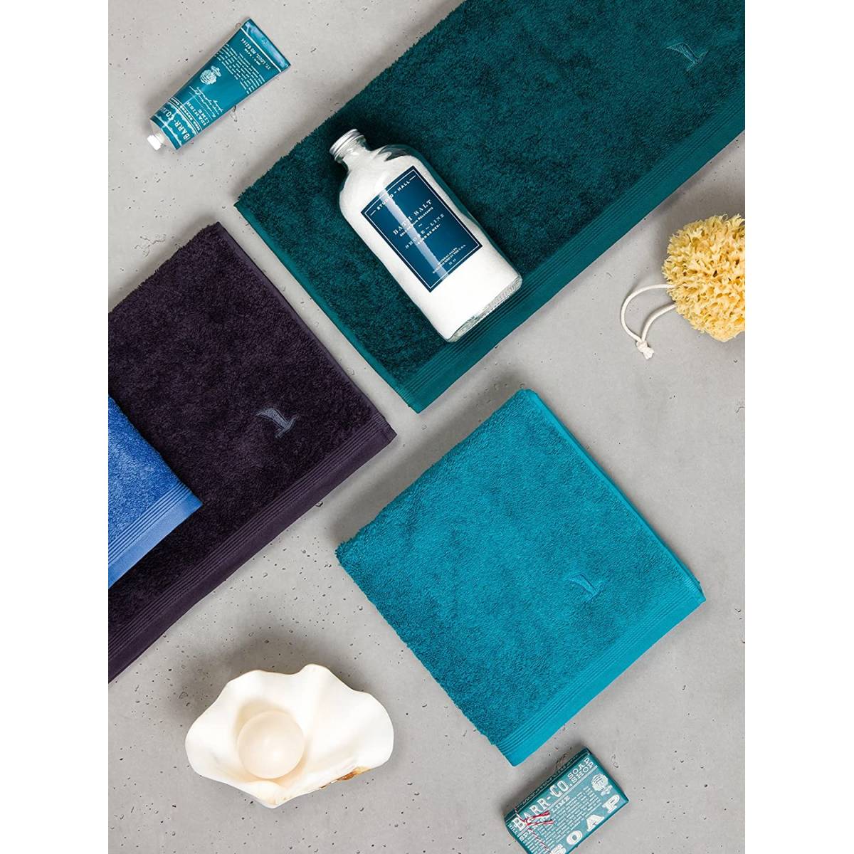 2er Set Handtücher 50x100cm Baumwolle blau Möve für Frottana